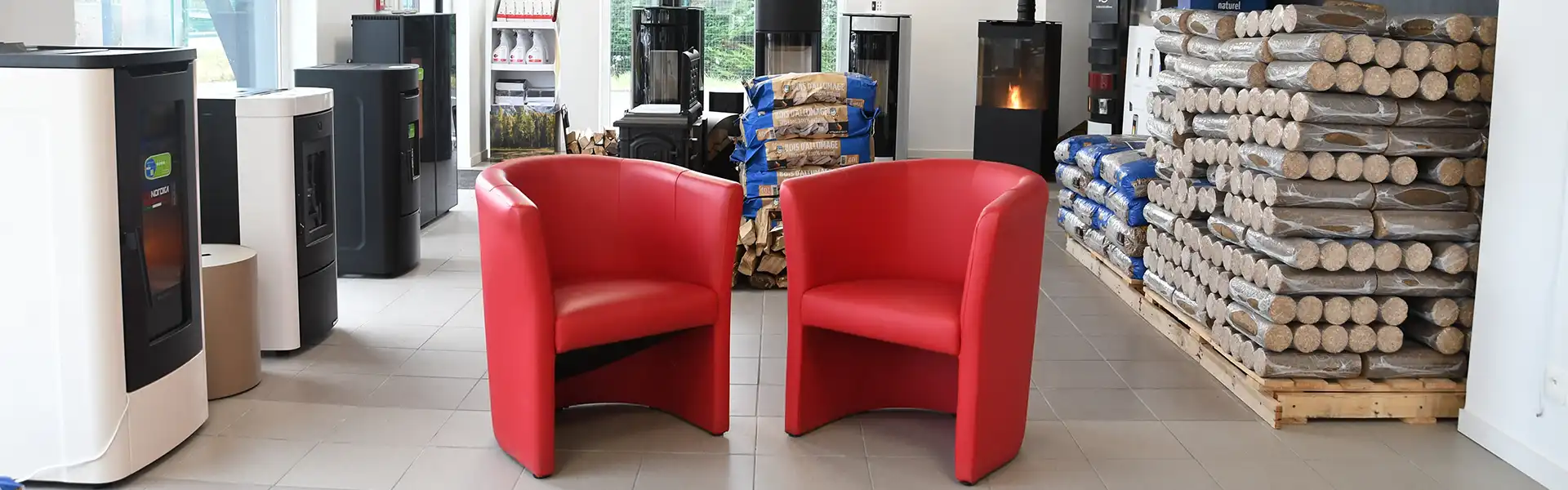 showroom chauffage poêles bois ou pellets